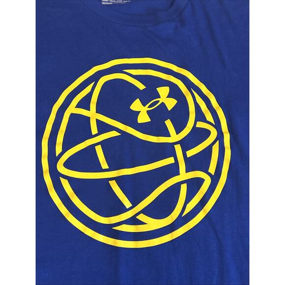 Under Armour T Shirt Mens Lg Blue Basketball Graphic - Picture 2 of 6
